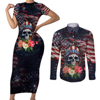 If This Flag Offends You I'll Help You Pack Couples Matching Short Sleeve Bodycon Dress and Long Sleeve Button Shirts - Wonder Print Shop