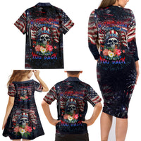 If This Flag Offends You I'll Help You Pack Family Matching Long Sleeve Bodycon Dress and Hawaiian Shirt - Wonder Print Shop