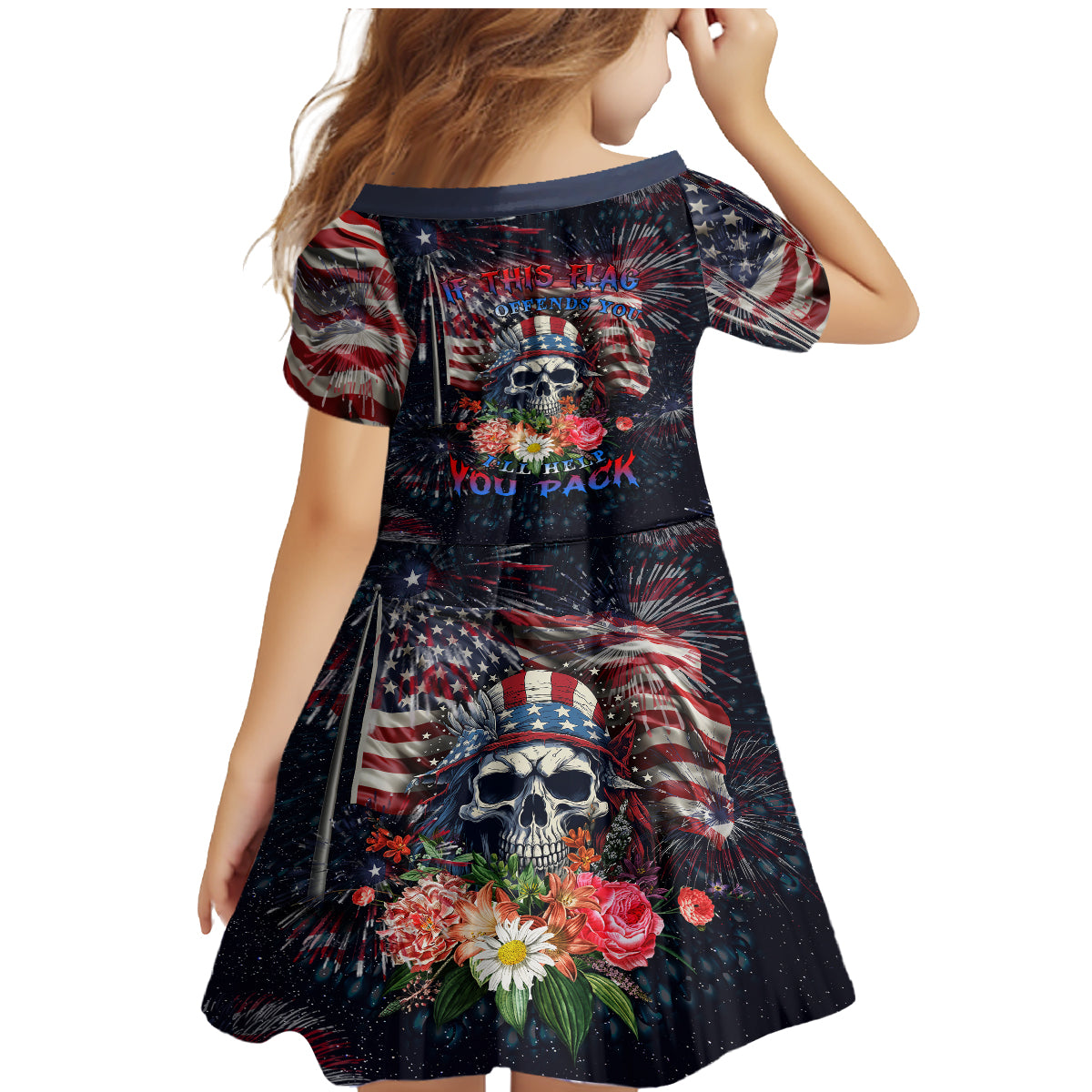 If This Flag Offends You I'll Help You Pack Family Matching Mermaid Dress and Hawaiian Shirt - Wonder Print Shop