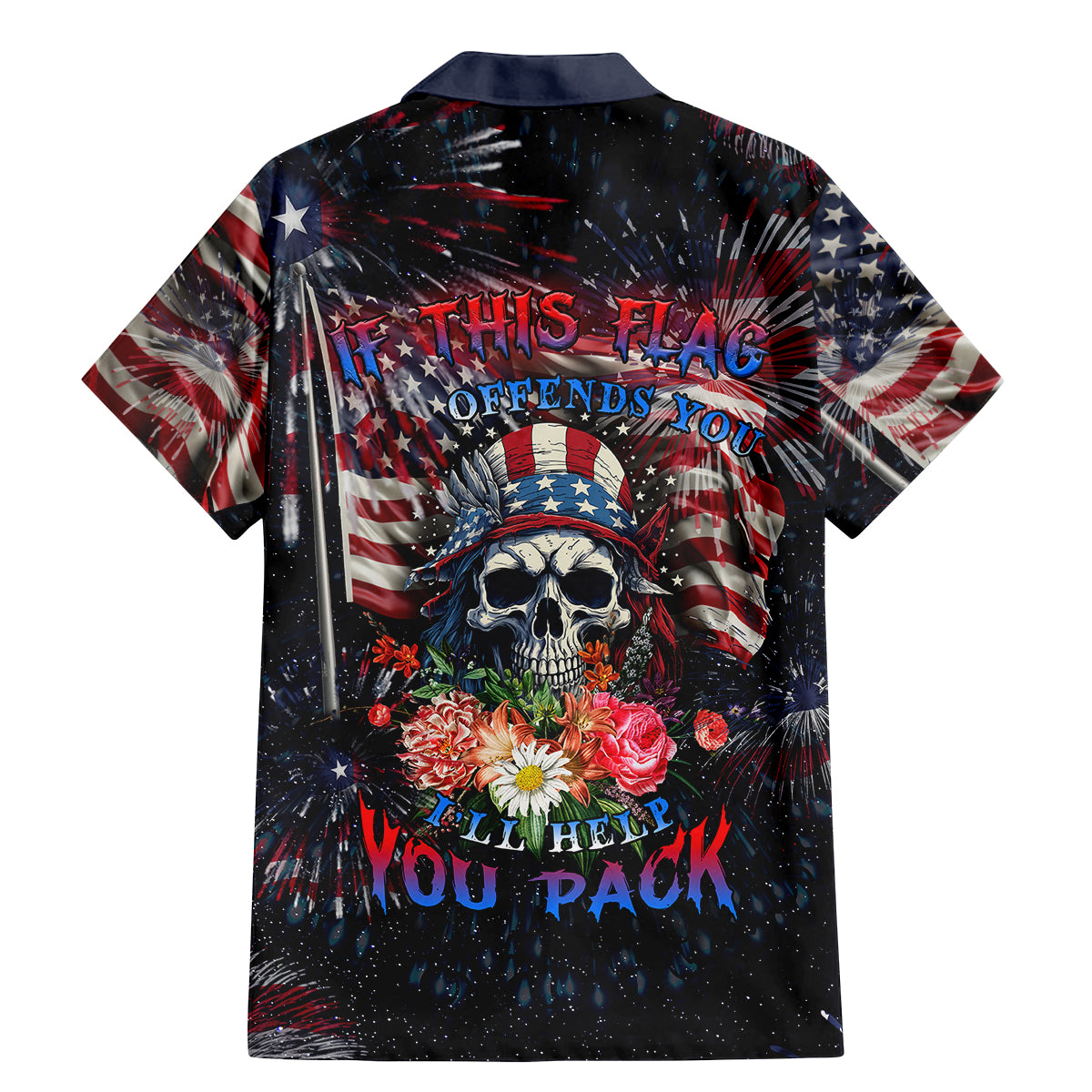 If This Flag Offends You I'll Help You Pack Family Matching Mermaid Dress and Hawaiian Shirt - Wonder Print Shop