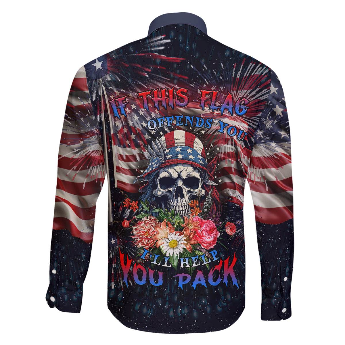 If This Flag Offends You I'll Help You Pack Family Matching Mermaid Dress and Hawaiian Shirt - Wonder Print Shop