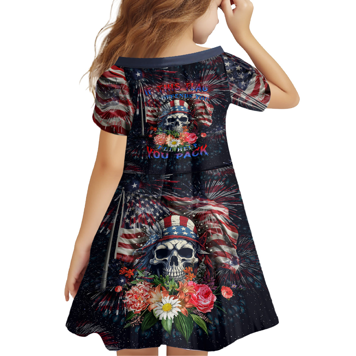 If This Flag Offends You I'll Help You Pack Family Matching Off Shoulder Maxi Dress and Hawaiian Shirt - Wonder Print Shop