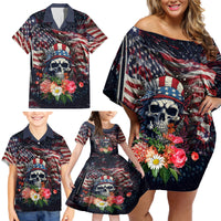 If This Flag Offends You I'll Help You Pack Family Matching Off Shoulder Short Dress and Hawaiian Shirt - Wonder Print Shop