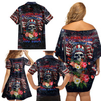 If This Flag Offends You I'll Help You Pack Family Matching Off Shoulder Short Dress and Hawaiian Shirt - Wonder Print Shop