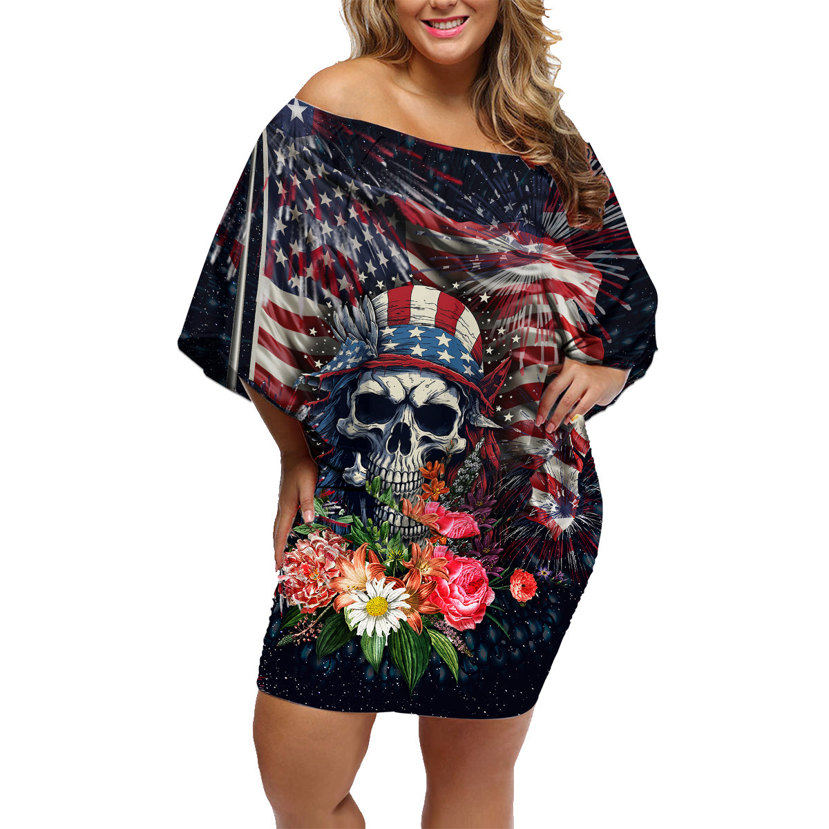 If This Flag Offends You I'll Help You Pack Family Matching Off Shoulder Short Dress and Hawaiian Shirt - Wonder Print Shop