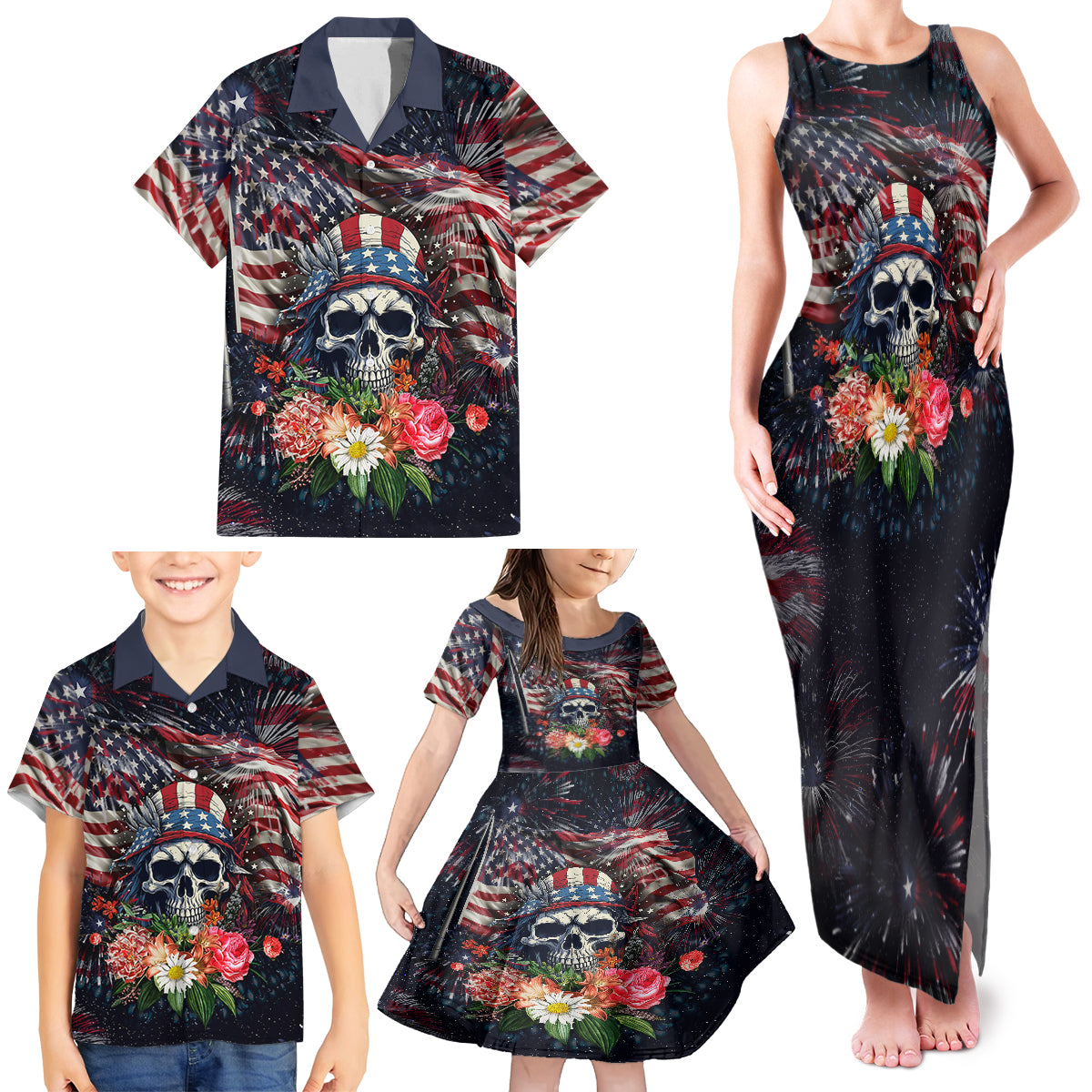 If This Flag Offends You I'll Help You Pack Family Matching Tank Maxi Dress and Hawaiian Shirt - Wonder Print Shop