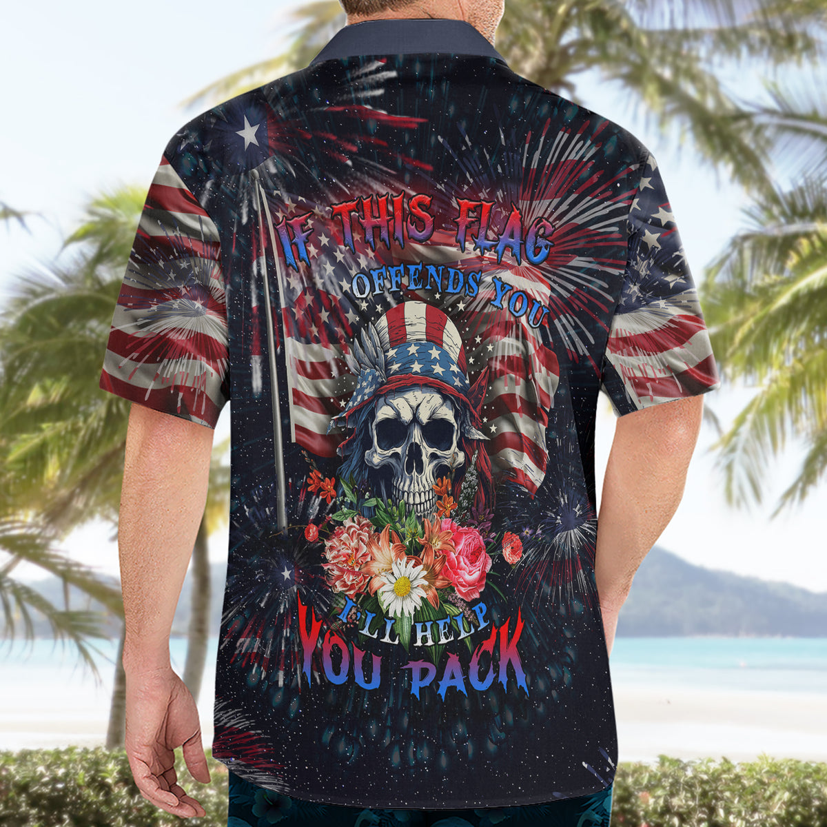 If This Flag Offends You I'll Help You Pack Hawaiian Shirt - Wonder Print Shop