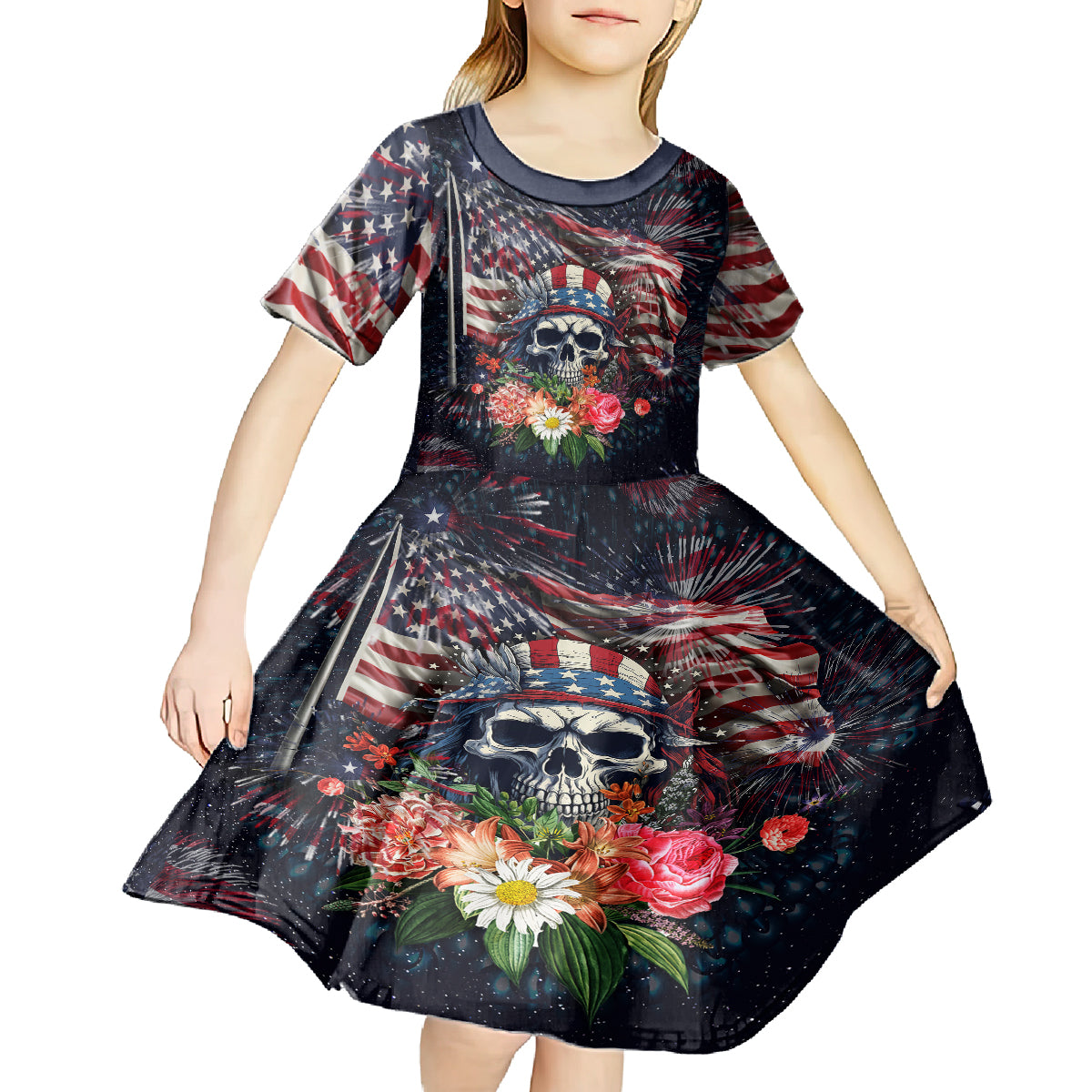 If This Flag Offends You I'll Help You Pack Kid Short Sleeve Dress - Wonder Print Shop