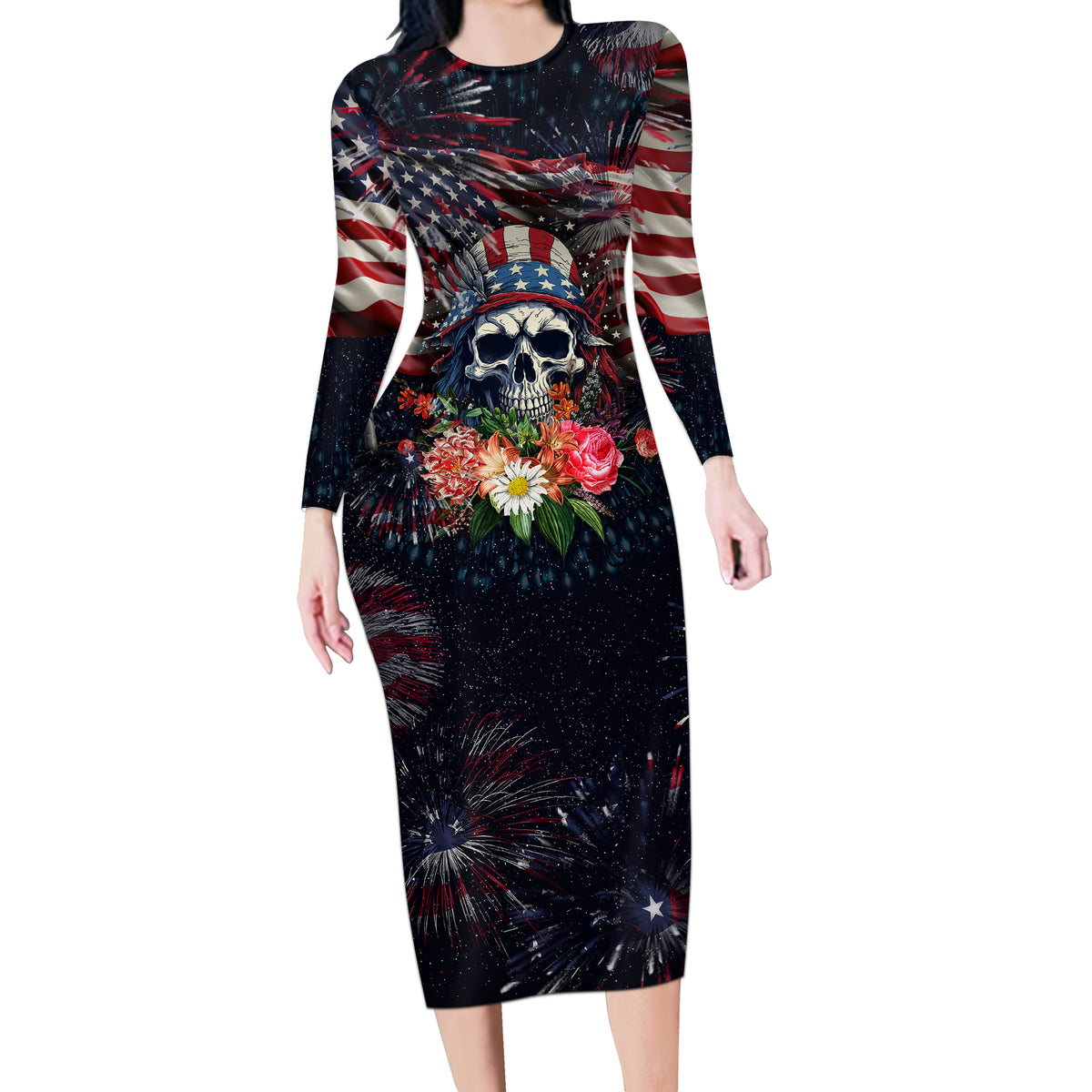 If This Flag Offends You I'll Help You Pack Long Sleeve Bodycon Dress - Wonder Print Shop