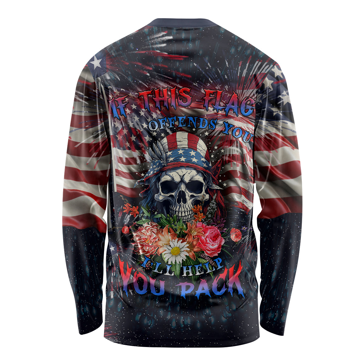 If This Flag Offends You I'll Help You Pack Long Sleeve Shirt - Wonder Print Shop