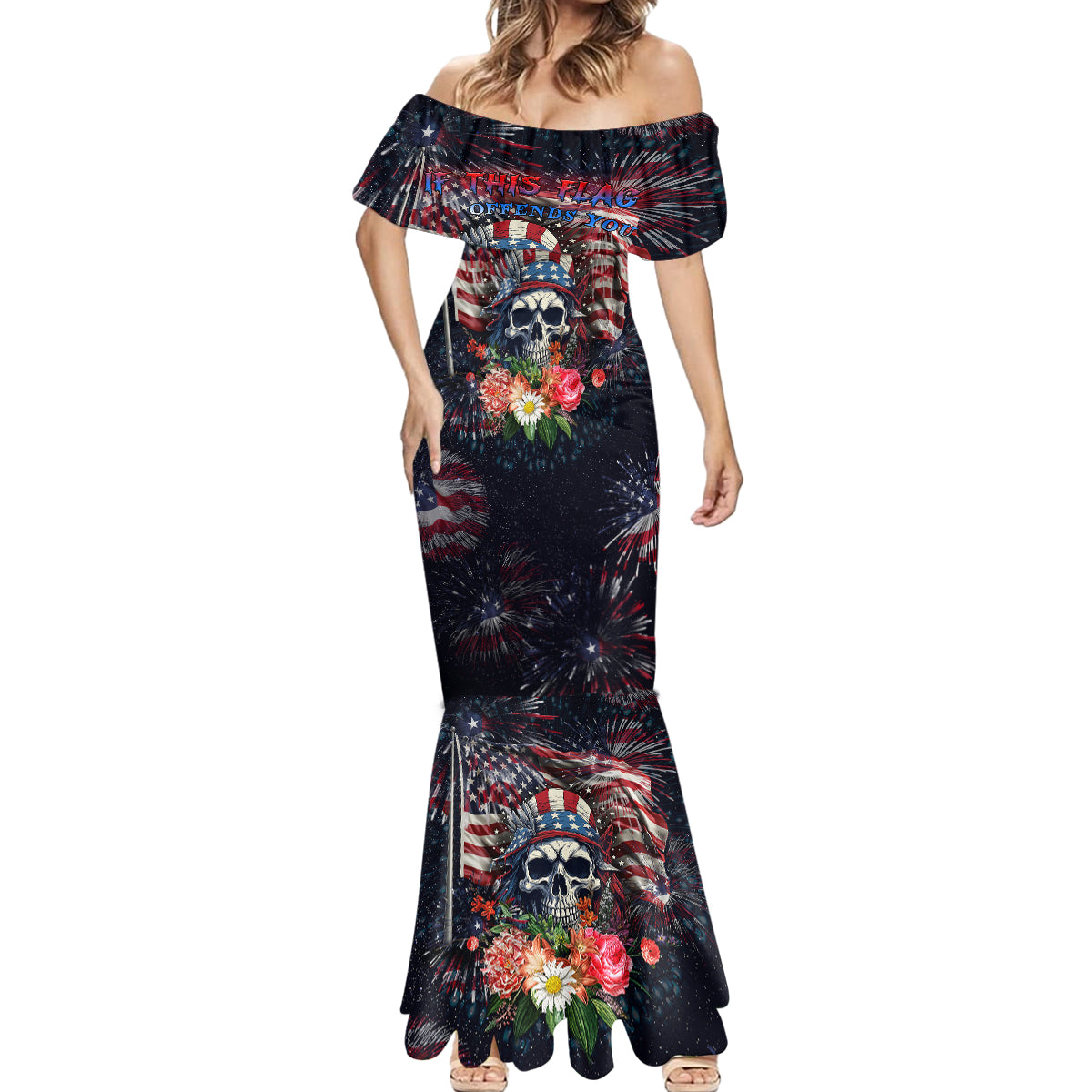 If This Flag Offends You I'll Help You Pack Mermaid Dress - Wonder Print Shop