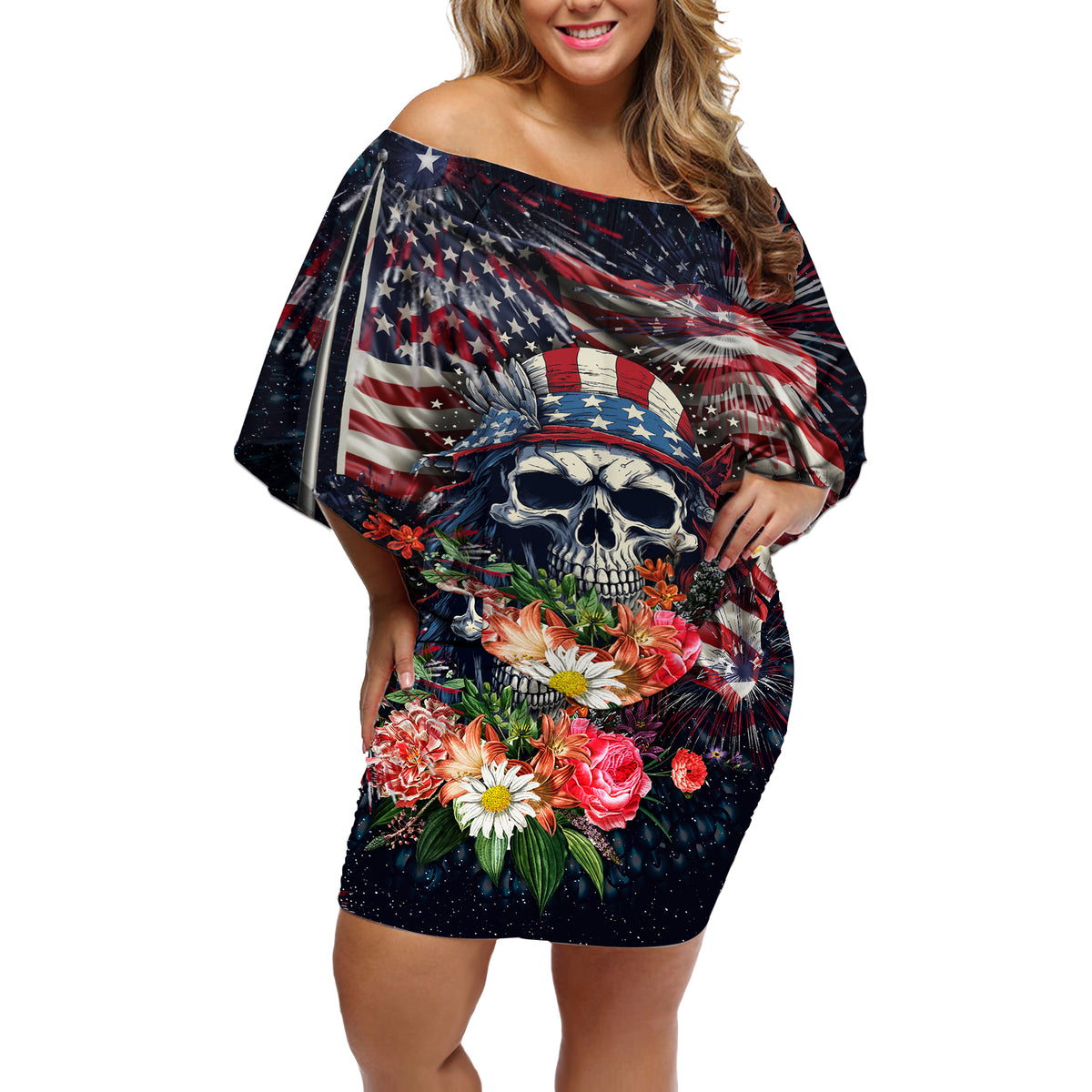 If This Flag Offends You I'll Help You Pack Off Shoulder Short Dress - Wonder Print Shop