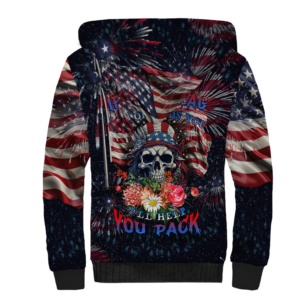 If This Flag Offends You I'll Help You Pack Sherpa Hoodie - Wonder Print Shop