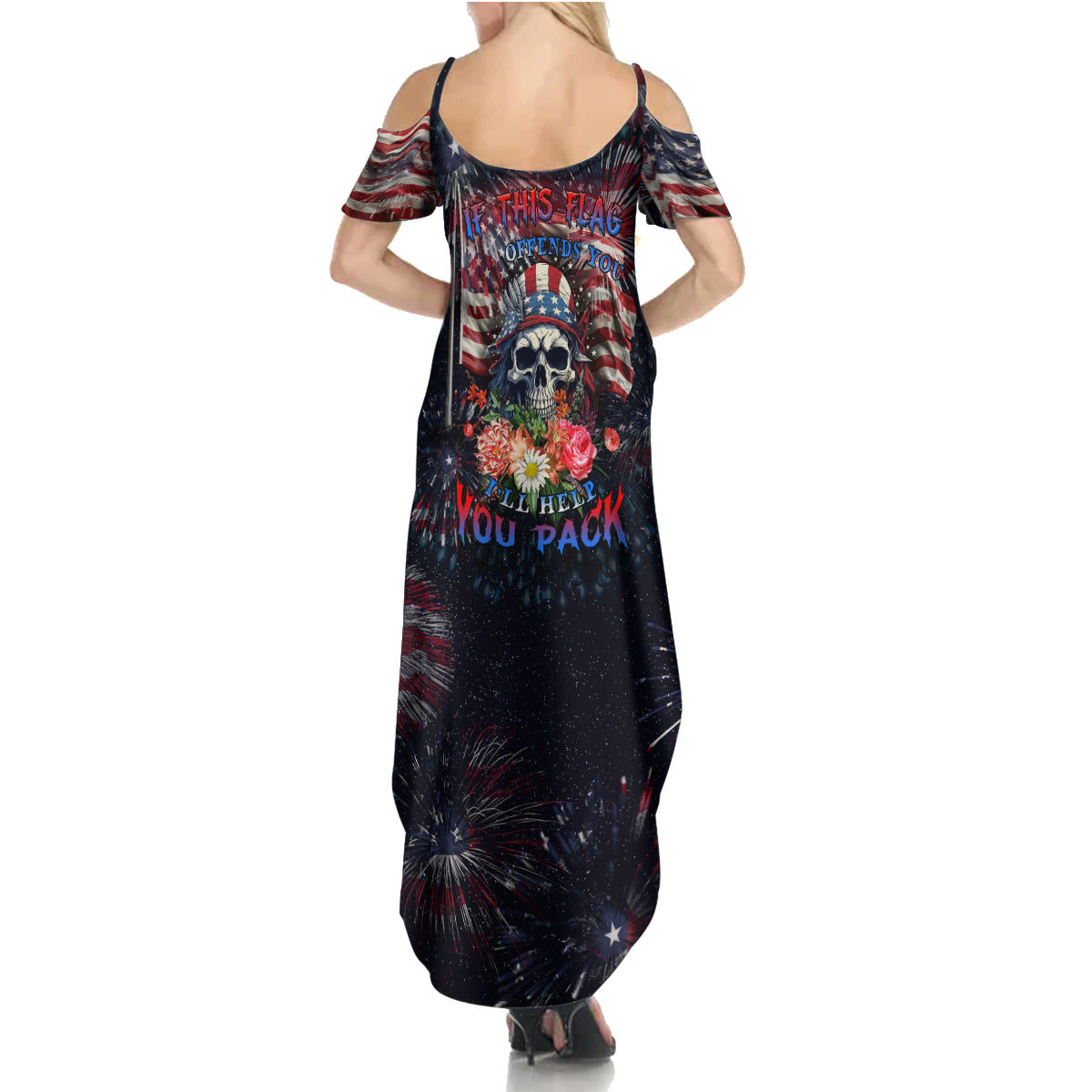 If This Flag Offends You I'll Help You Pack Summer Maxi Dress - Wonder Print Shop