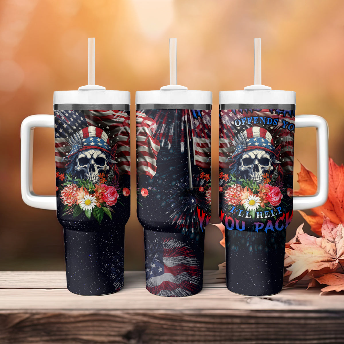 If This Flag Offends You I'll Help You Pack Tumbler With Handle - Wonder Print Shop