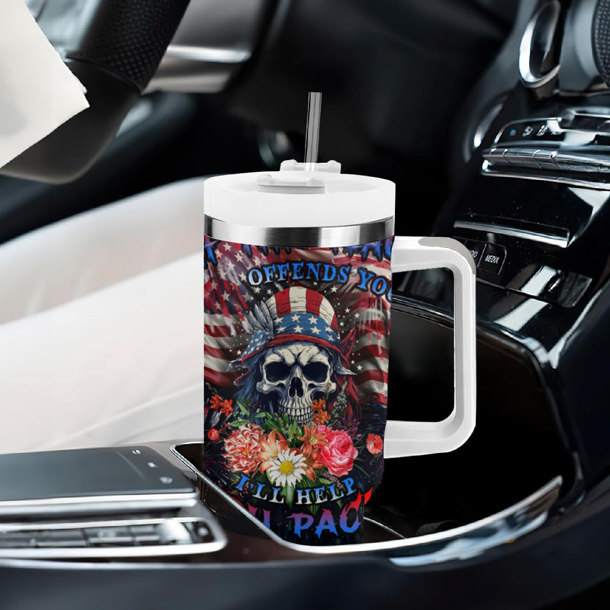 If This Flag Offends You I'll Help You Pack Tumbler With Handle - Wonder Print Shop