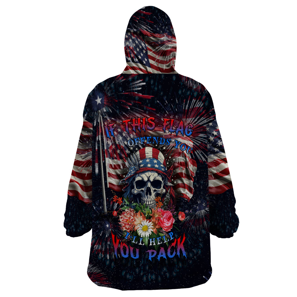 If This Flag Offends You I'll Help You Pack Wearable Blanket Hoodie - Wonder Print Shop