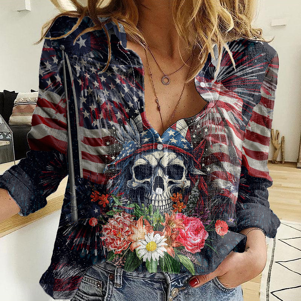 If This Flag Offends You I'll Help You Pack Women Casual Shirt - Wonder Print Shop