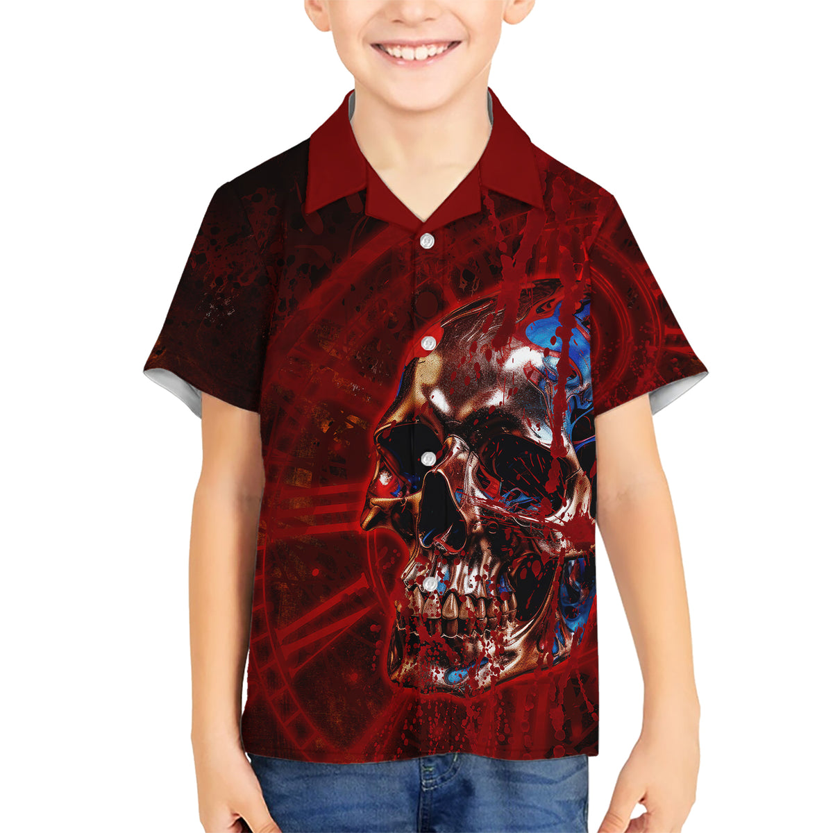 Time To Unleash A Little Hell!! Kid Hawaiian Shirt - Wonder Print Shop