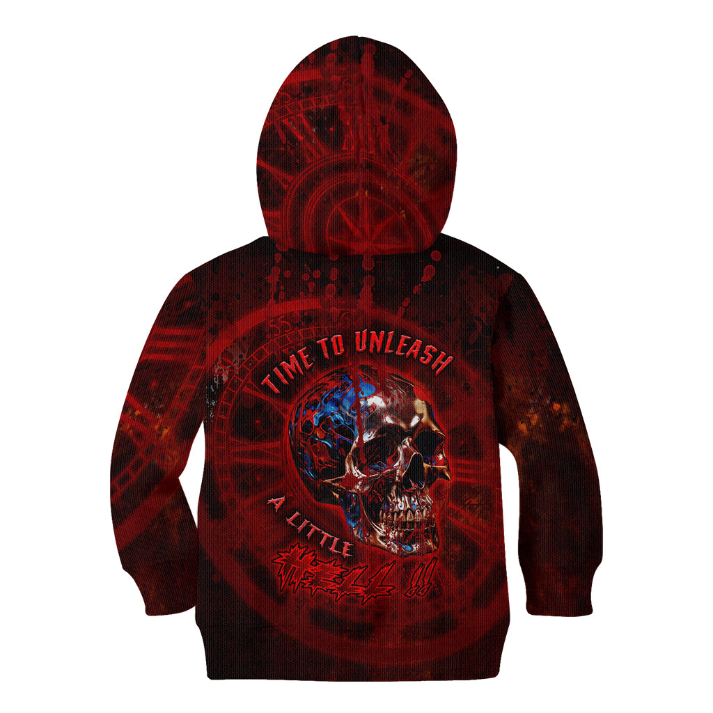 Time To Unleash A Little Hell!! Kid Hoodie - Wonder Print Shop
