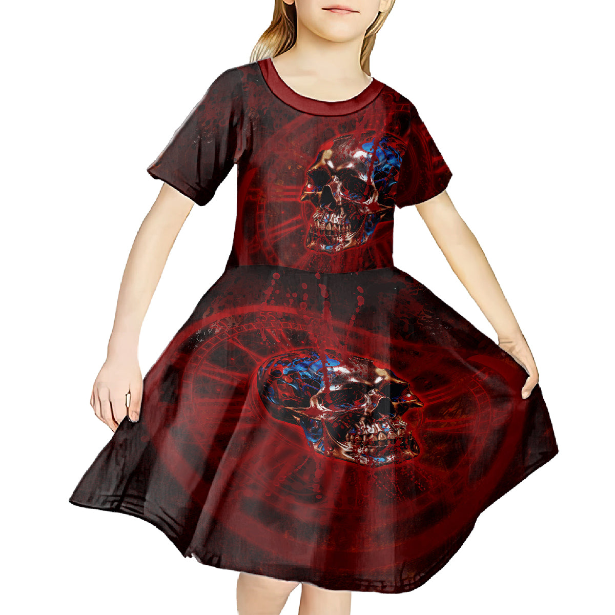 Time To Unleash A Little Hell!! Kid Short Sleeve Dress - Wonder Print Shop