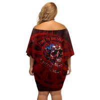Time To Unleash A Little Hell!! Off Shoulder Short Dress - Wonder Print Shop