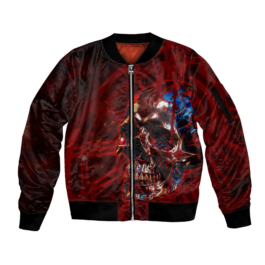Time To Unleash A Little Hell!! Sleeve Zip Bomber Jacket - Wonder Print Shop