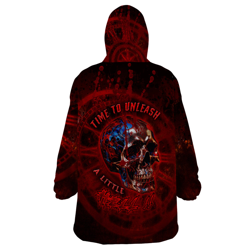 Time To Unleash A Little Hell!! Wearable Blanket Hoodie - Wonder Print Shop
