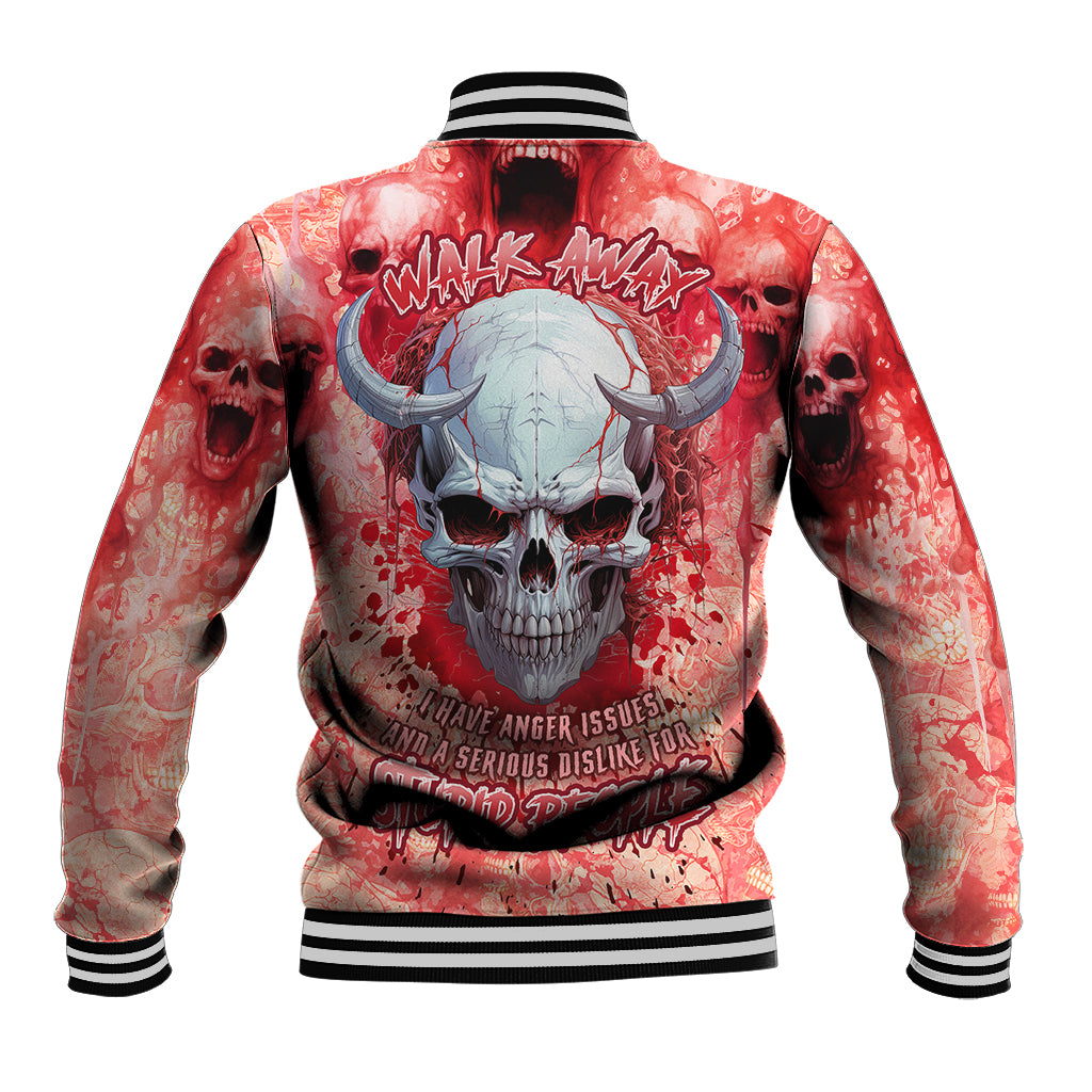 Walk Awax I Hace Anger Issues And A Serious Dislike For Stupid People Baseball Jacket - Wonder Print Shop