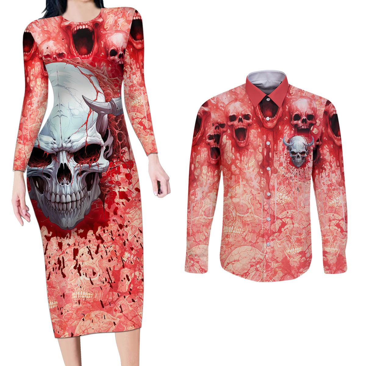 Walk Awax I Hace Anger Issues And A Serious Dislike For Stupid People Couples Matching Long Sleeve Bodycon Dress and Long Sleeve Button Shirts - Wonder Print Shop