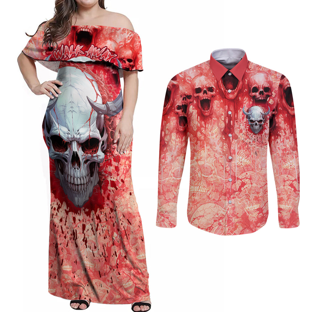 Walk Awax I Hace Anger Issues And A Serious Dislike For Stupid People Couples Matching Off Shoulder Maxi Dress and Long Sleeve Button Shirts - Wonder Print Shop