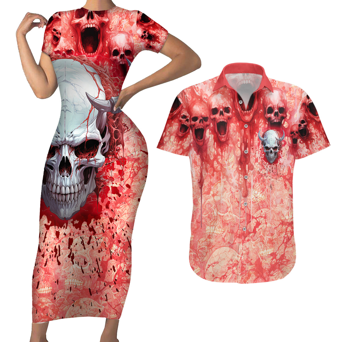 Walk Awax I Hace Anger Issues And A Serious Dislike For Stupid People Couples Matching Short Sleeve Bodycon Dress and Hawaiian Shirt - Wonder Print Shop