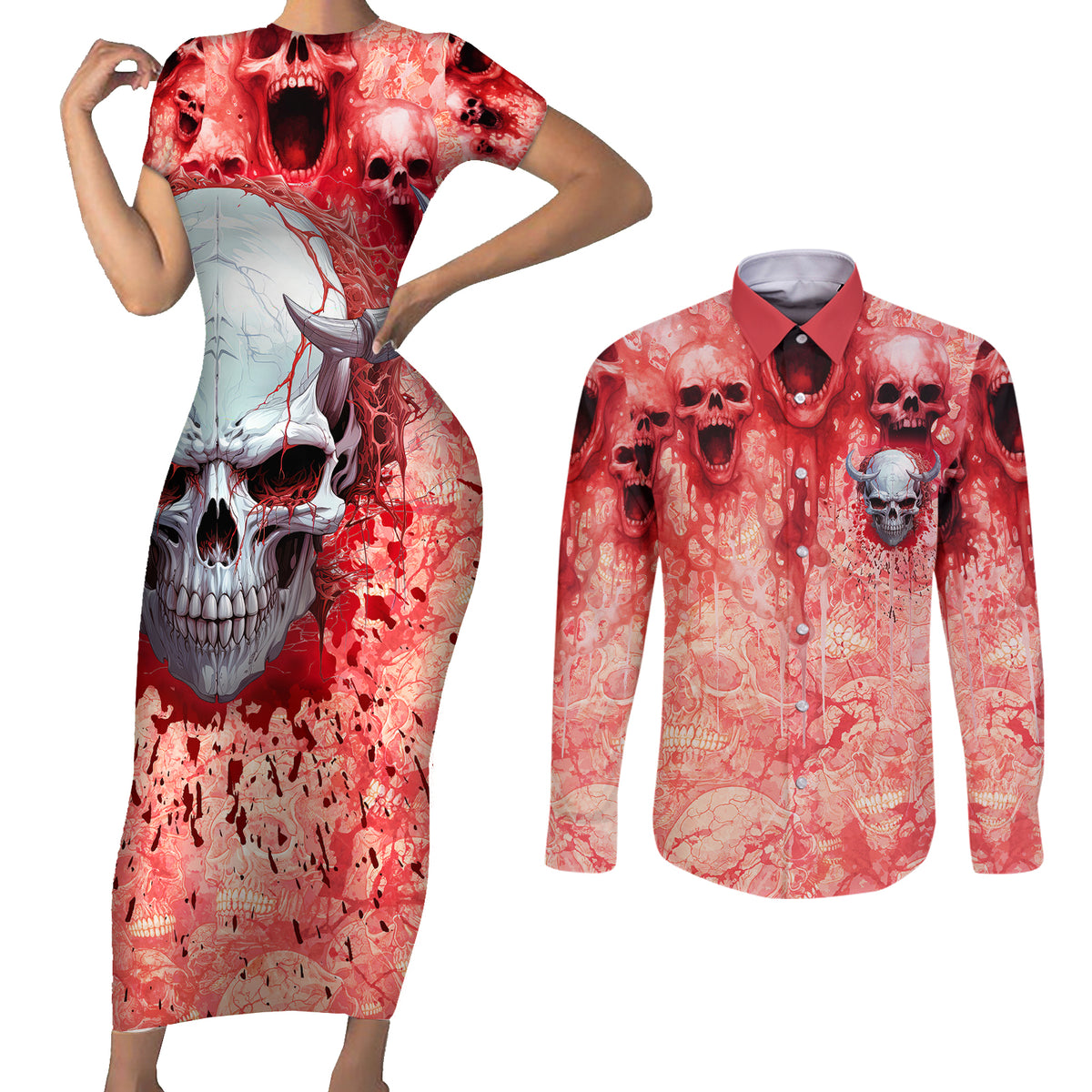 Walk Awax I Hace Anger Issues And A Serious Dislike For Stupid People Couples Matching Short Sleeve Bodycon Dress and Long Sleeve Button Shirts - Wonder Print Shop