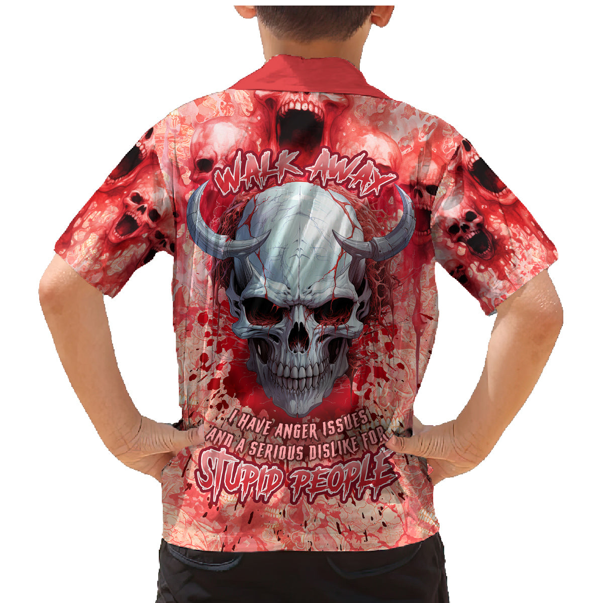 Walk Awax I Hace Anger Issues And A Serious Dislike For Stupid People Family Matching Mermaid Dress and Hawaiian Shirt - Wonder Print Shop