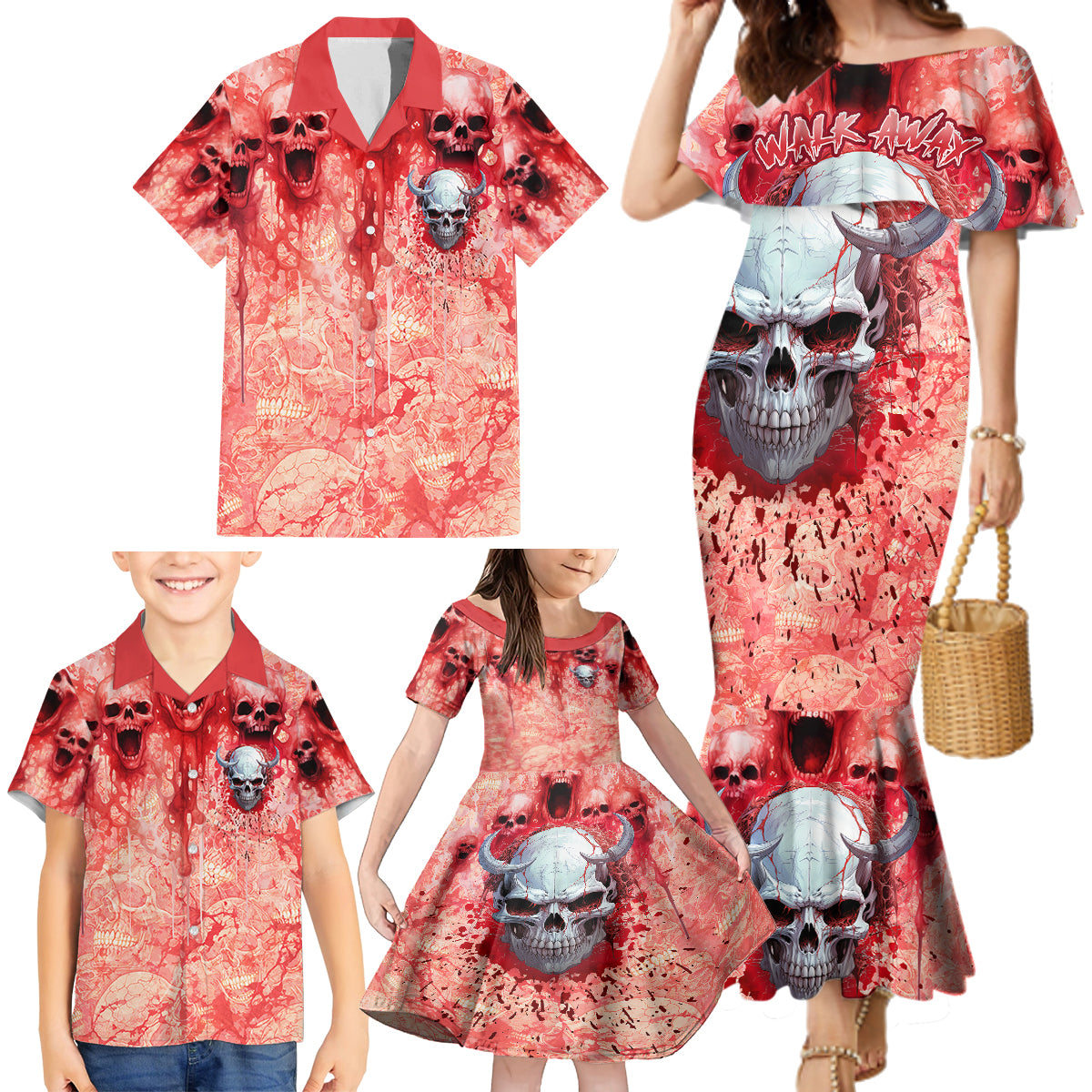 Walk Awax I Hace Anger Issues And A Serious Dislike For Stupid People Family Matching Mermaid Dress and Hawaiian Shirt - Wonder Print Shop