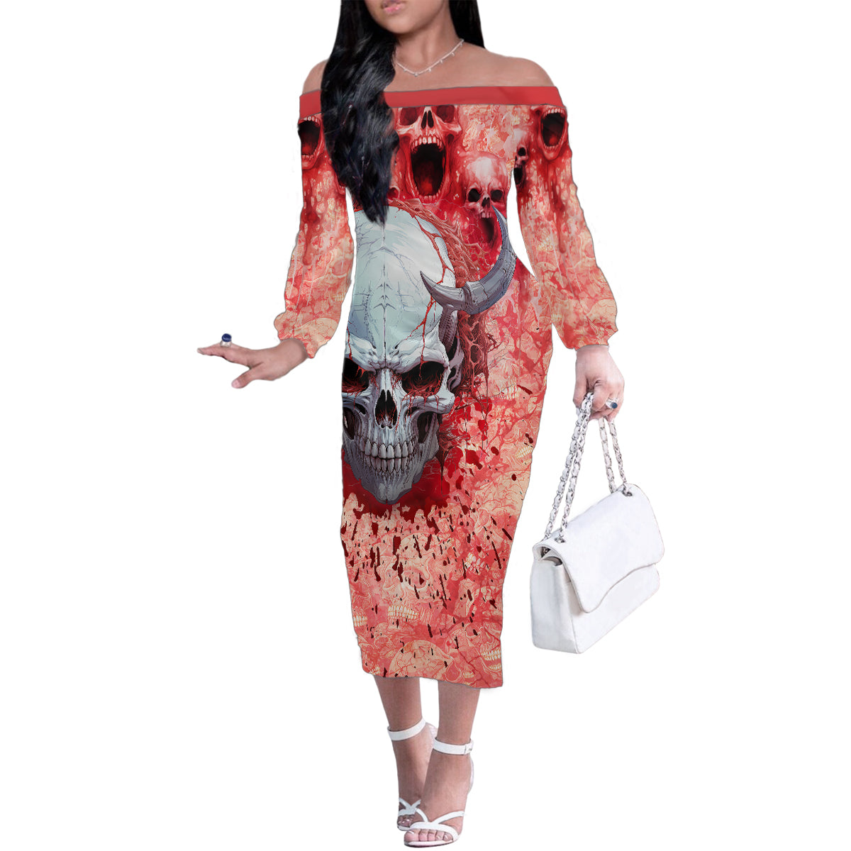 Walk Awax I Hace Anger Issues And A Serious Dislike For Stupid People Family Matching Off Shoulder Long Sleeve Dress and Hawaiian Shirt - Wonder Print Shop