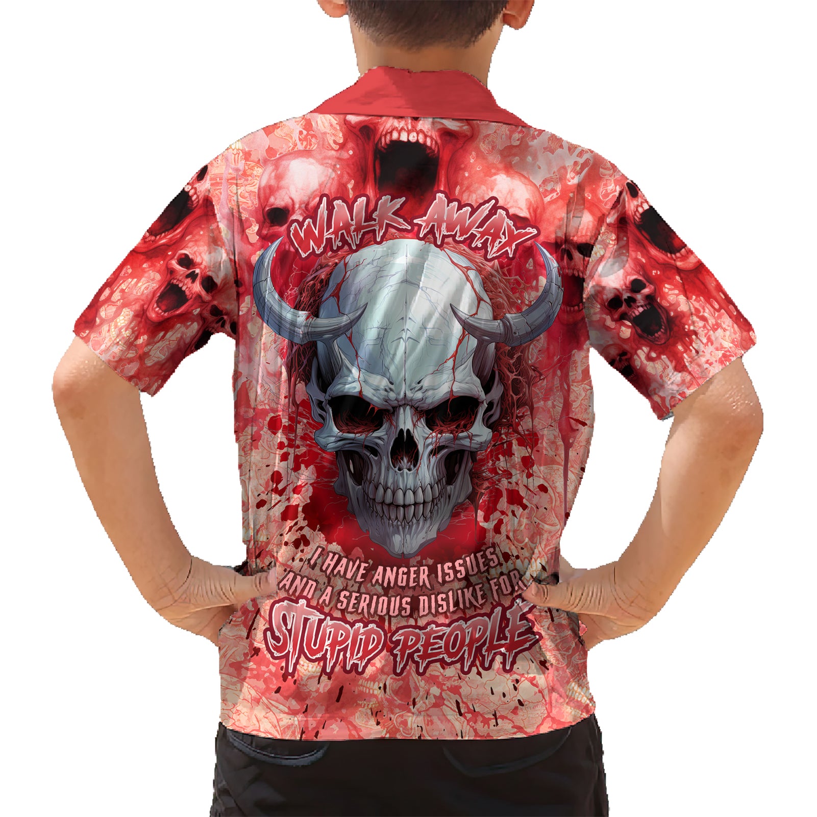 Walk Awax I Hace Anger Issues And A Serious Dislike For Stupid People Kid Hawaiian Shirt - Wonder Print Shop