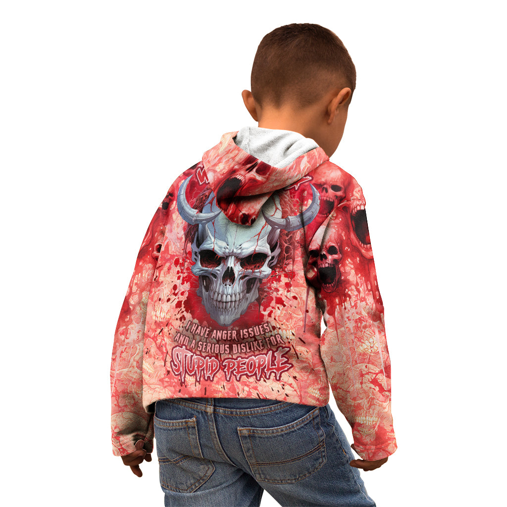 Walk Awax I Hace Anger Issues And A Serious Dislike For Stupid People Kid Hoodie - Wonder Print Shop