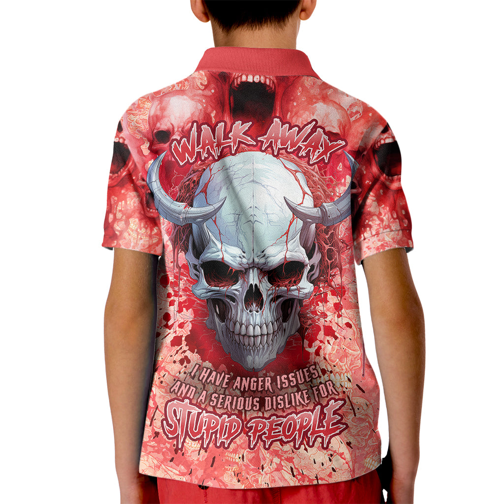 Walk Awax I Hace Anger Issues And A Serious Dislike For Stupid People Kid Polo Shirt - Wonder Print Shop