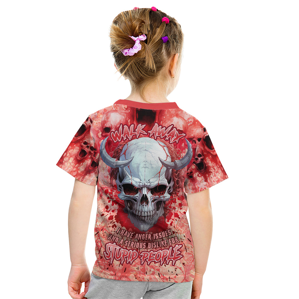 Walk Awax I Hace Anger Issues And A Serious Dislike For Stupid People Kid T Shirt - Wonder Print Shop