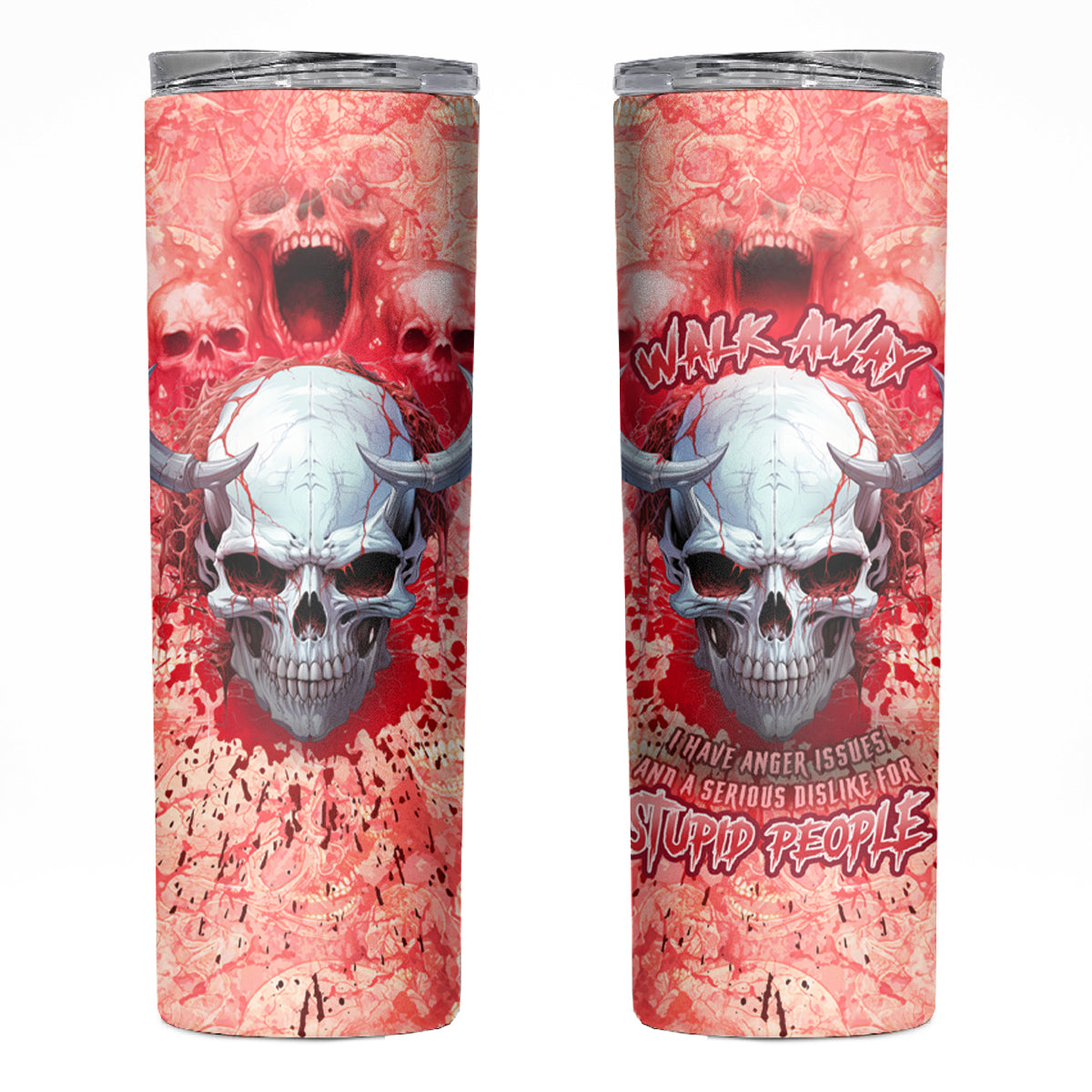 Walk Awax I Hace Anger Issues And A Serious Dislike For Stupid People Skinny Tumbler - Wonder Print Shop