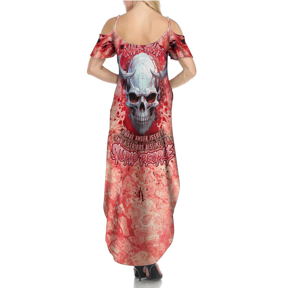 Walk Awax I Hace Anger Issues And A Serious Dislike For Stupid People Summer Maxi Dress - Wonder Print Shop