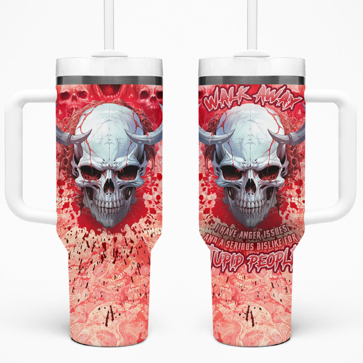 Walk Awax I Hace Anger Issues And A Serious Dislike For Stupid People Tumbler With Handle - Wonder Print Shop
