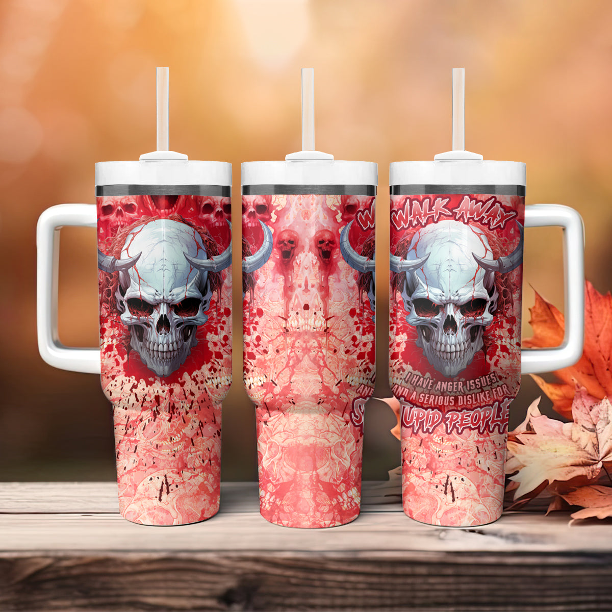 Walk Awax I Hace Anger Issues And A Serious Dislike For Stupid People Tumbler With Handle - Wonder Print Shop