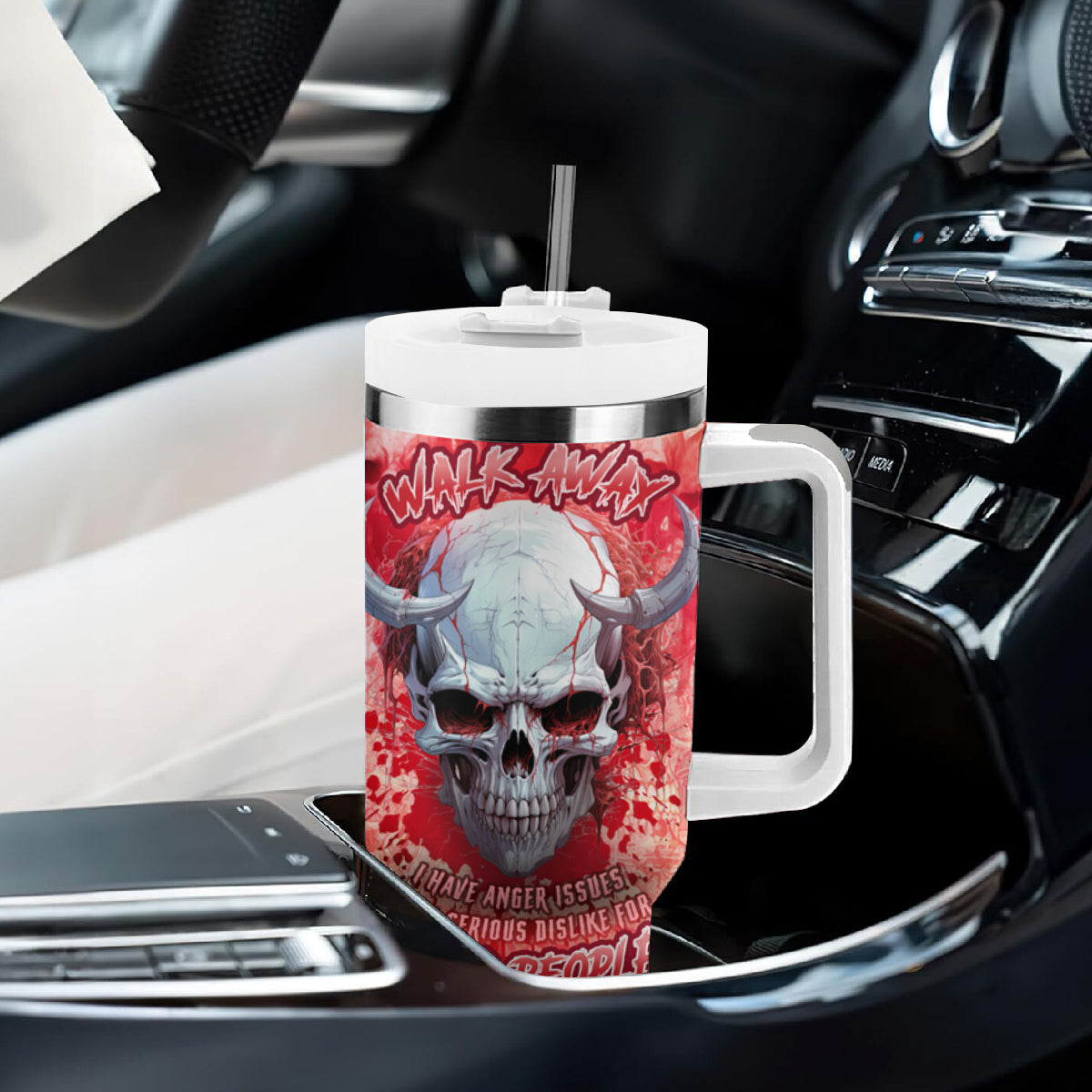Walk Awax I Hace Anger Issues And A Serious Dislike For Stupid People Tumbler With Handle - Wonder Print Shop