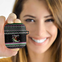 Christmas Dachshund Angel Dog AirPods Case Pink Green Tree Feather Pattern Design - Wonder Print Shop