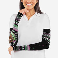 Christmas Dachshund Angel Dog Arm Sleeves Pink Green Tree Feather Pattern Design - Wonder Print Shop