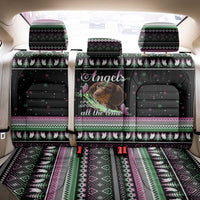 Christmas Dachshund Angel Dog Back Car Seat Cover Pink Green Tree Feather Pattern Design - Wonder Print Shop