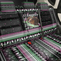 Christmas Dachshund Angel Dog Back Car Seat Cover Pink Green Tree Feather Pattern Design - Wonder Print Shop