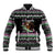 Christmas Dachshund Angel Dog Baseball Jacket Pink Green Tree Feather Pattern Design - Wonder Print Shop